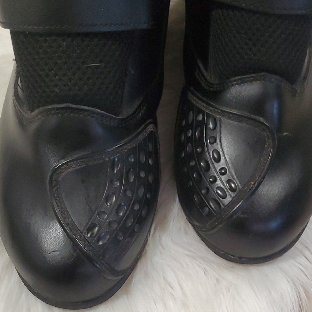Vega Stylish Black Moto Boots with Velcro Straps - Picture 12 of 17